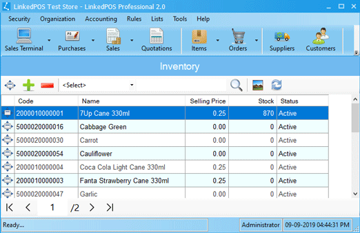 Inventory Table